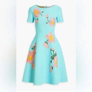 Carolina Herrera Flared Jacquard-Knit Dress XL